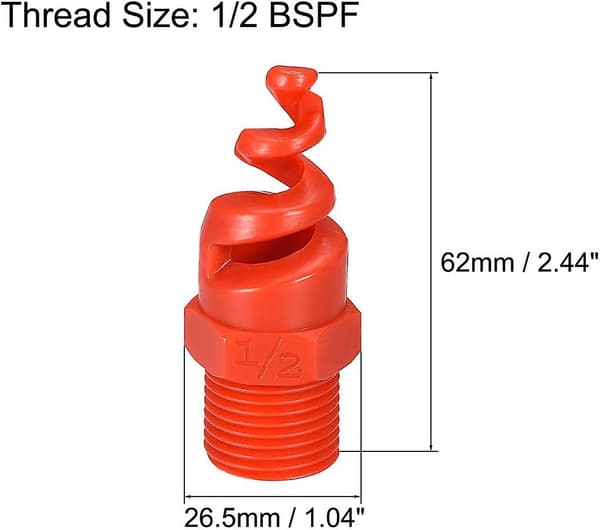 Buse Atomisation Cne Spirale 1/2bspf Pp Arroseur 10 Pcs