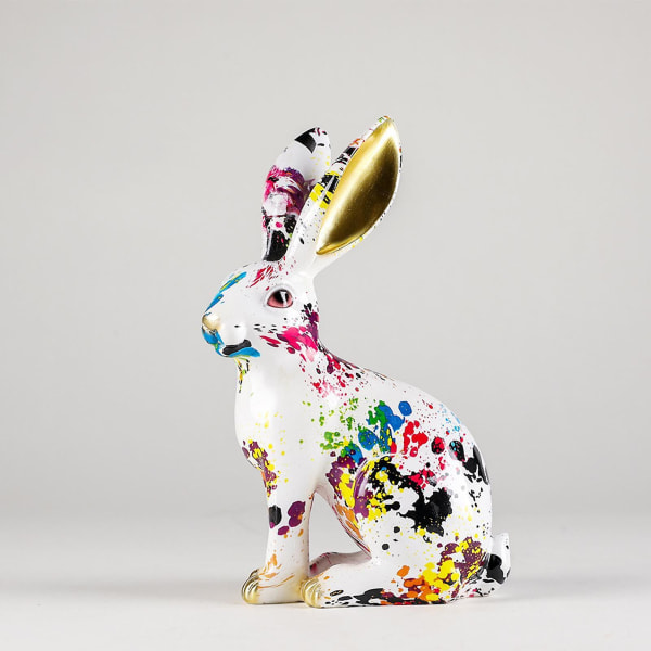 Moderni kanin patsas Värikäs maalattu kanin koriste hartsipupu