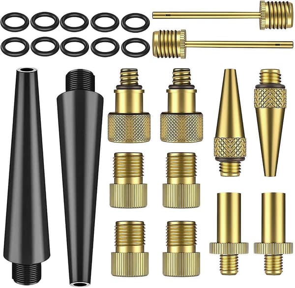 24-pack Brass Cykelpump Adapter Set - Ventil Adaptor Konverteringskit