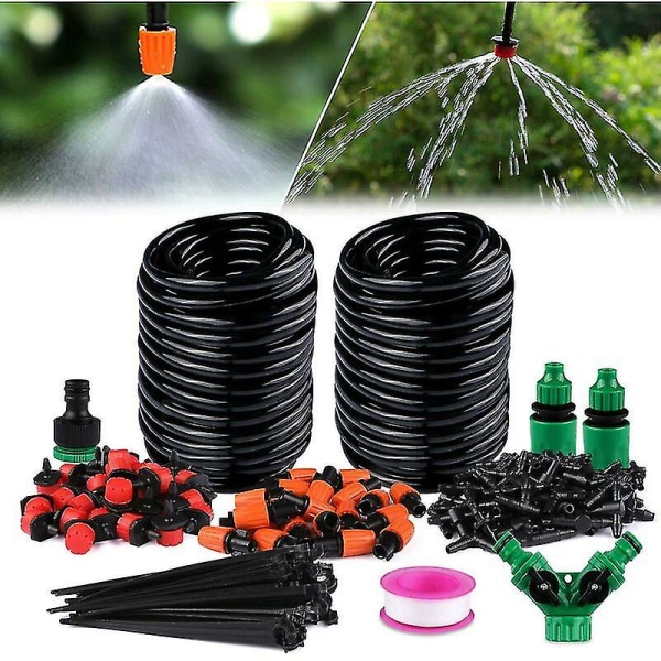 DIY Drip Irrigation Kit - Automatic Watering System with Micro Sprinkler Irrigation and 30m Hose for Garden, Greenhouse, Vegetable Patch, Lawn