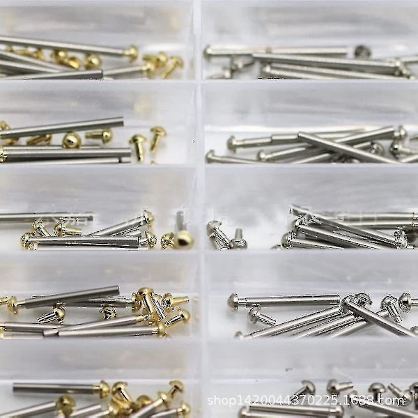 200-pack Urtavskruvar Sortiment Rör Friktions Stift Spänne För Armbandsur Klocka Bakstycke Urtavla