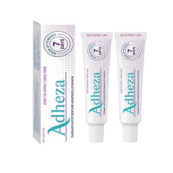 1-3x Adheza Termoplastisk Proteselim, Sinkfri Formel Langvarig Hold Opptil 7 Dager Sikker Passform 2pcs