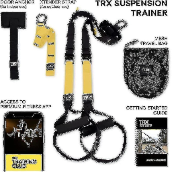 Trx Alt-i-ett suspensjonstrener - Hjemme-gymsystem for den erfarne treningsentusiasten, inkluderer Trx treningsklubbtilgang -jx