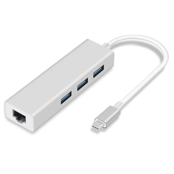 Type-c - Rj45 - Usb3.0 -verkkoadapteri Rj45 -verkkokaapeli 100m Hub Hub alumiiniseoskuori