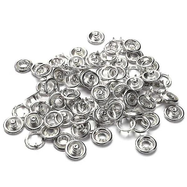 50 set tryckknappar med stift, tryckknappar med ringfästen