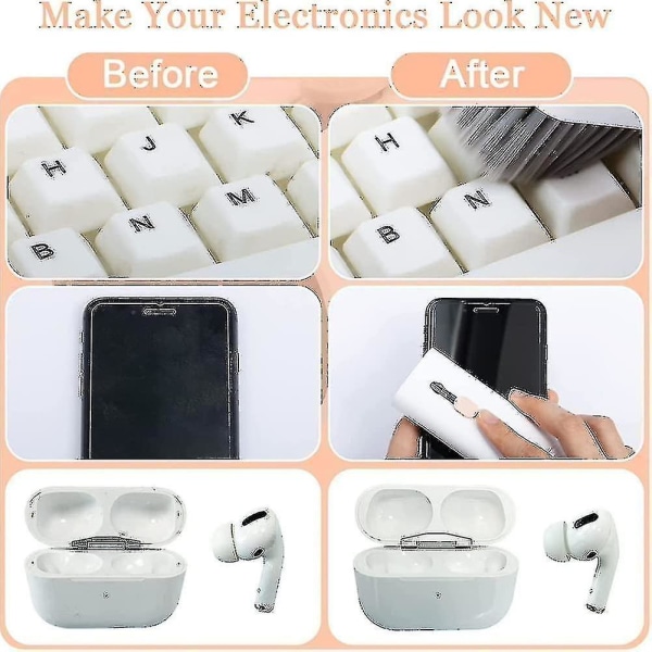 7-in-1 Electronics Cleaner Kit - Näppäimistön puhdistussarja Kannettava monitoiminen puhdistustyökalu PC-näytölle/kuulokkeille/matkapuhelimelle/kannettavalle/tietokoneelle/bluetoon