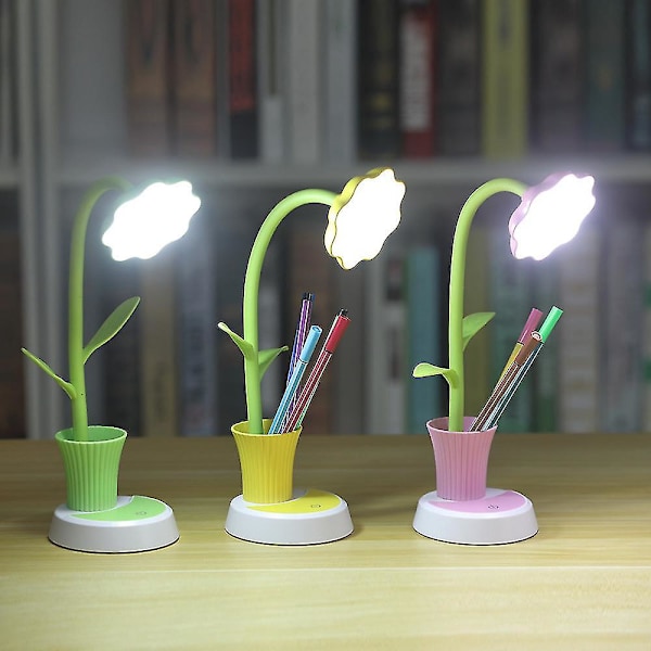 Skrivebordslampe til børn LED øjenbeskyttelse skrivebordslampe dæmpbar (1 stk, gul)