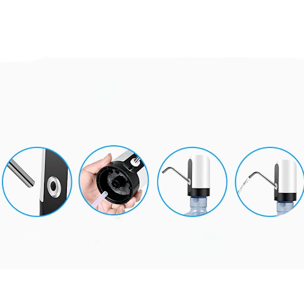 Flaskevandspumpe, bærbar USB genopladelig drikkevandspumpe (012 sort*1stk black