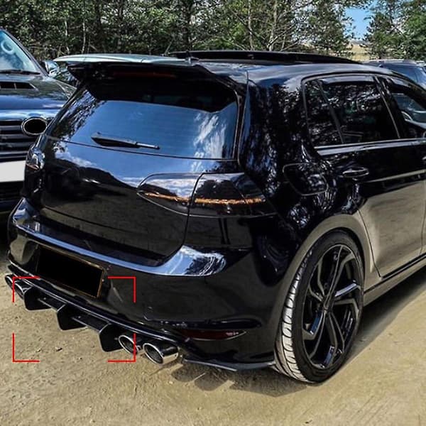 Til Golf 7r Golf 7 R 2013-2016 Glans Sort Bagagerumsdiffusor Splitter Spoiler Fin Trim