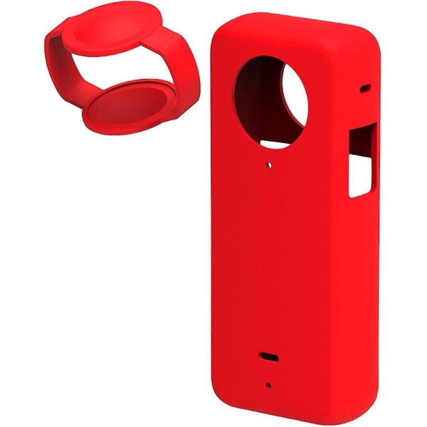 Silikoninen case , joka on yhteensopiva Insta360 One X3 kanssa objektiivin cap Panoramic Action -kameran case Red