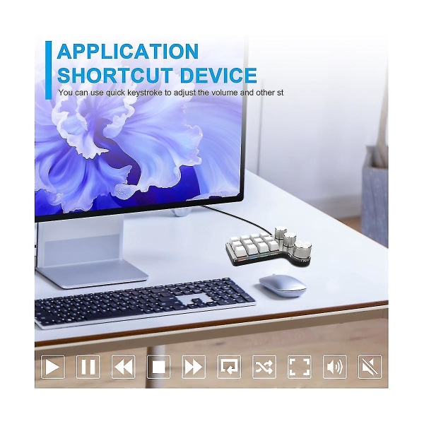 Yaqinuo USB-muokattava näppäimistö, äänenvoimakkuuden säätönuppi, ohjelmointi, makro, peli, hotswap-näppäimistö, mekaaniset punaiset kytkimet