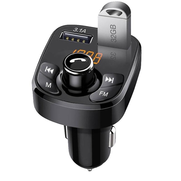 3.1a Hurtigoplader Fm Transmitter Bluetooth-kompatibel Lyd Dual Usb Bil Mp3 Afspiller Autoradio Håndfri Oplader Bil Tilbehør