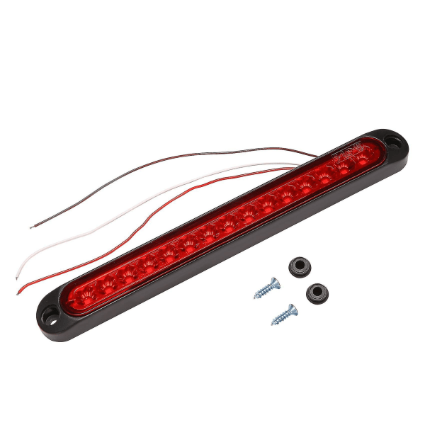 10 Tommer Forseglede Lastbil & Campingvogn Trailer Lygteskinne 15 LED Tredje Bremslys Strip Rød