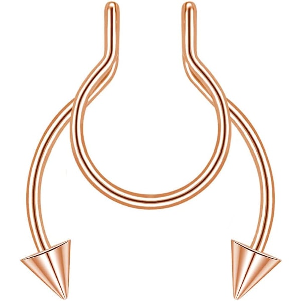 Næsering, falsk næsering i rustfrit stål, læbe, næse, septum, piercing, ikke-piercing