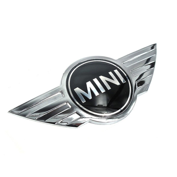 Krom/svart Mini Cooper Badge Front Grill Motorhuv Badge Embl