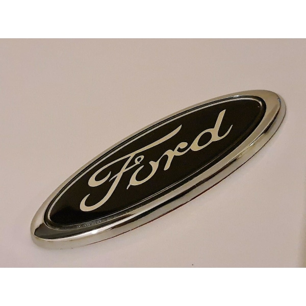 Ford Black Oval 150mm X 60mm Badge Emblem Front Bak Boot Fo