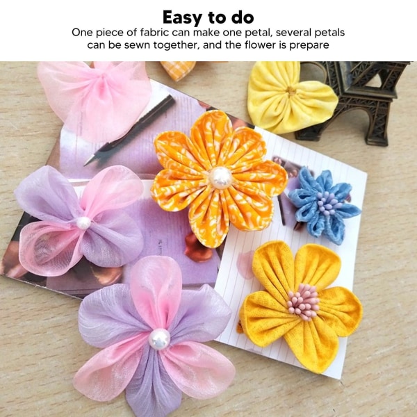 3 stk blomstermakersett gjør-det-selv-håndverk raskt enkelt Kanzashi blomstermaker-plater for sverdformede blomster