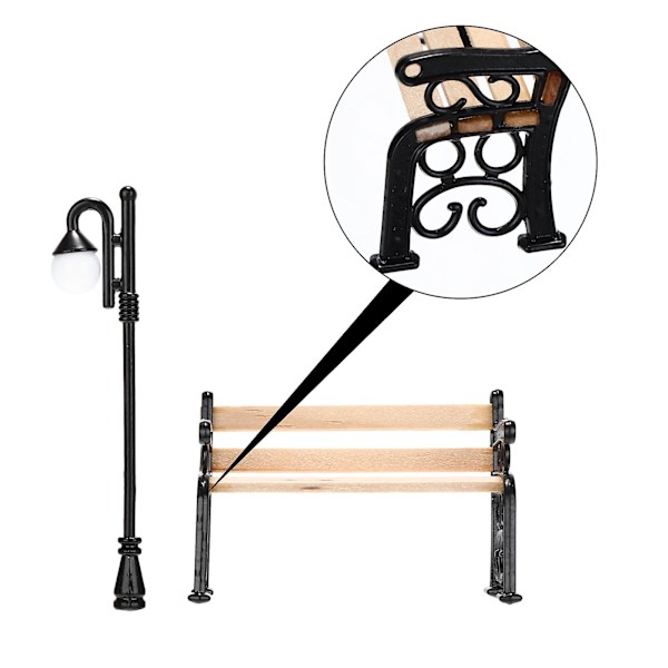 Legetøj Børn Mini Have Sofa Miniature Gadelamper Mini Dukkehus Bænk Lps Tilbehør