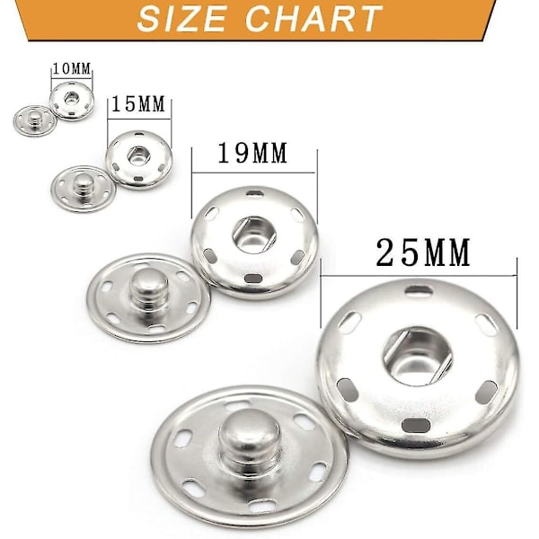 20 set metall tryckknappar nickel mässing sy på tryckknappar (10mm)