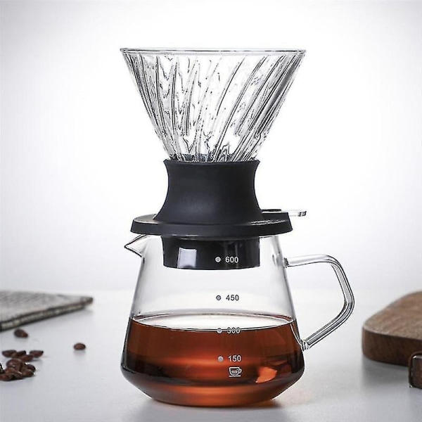600ml Immersion Dripper Switch Glas V60 Hæld Over Kaffemaskine V Form Dryp Kaffedripper Og Fil