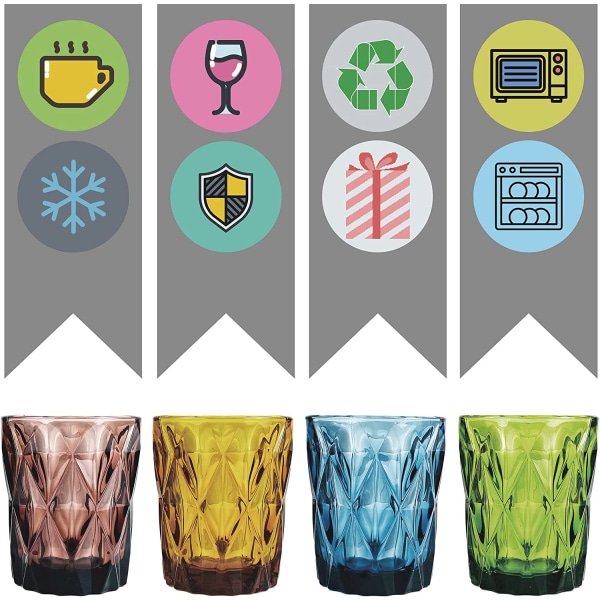 Farverige Drikkeglas, Vintage Glas Sæt