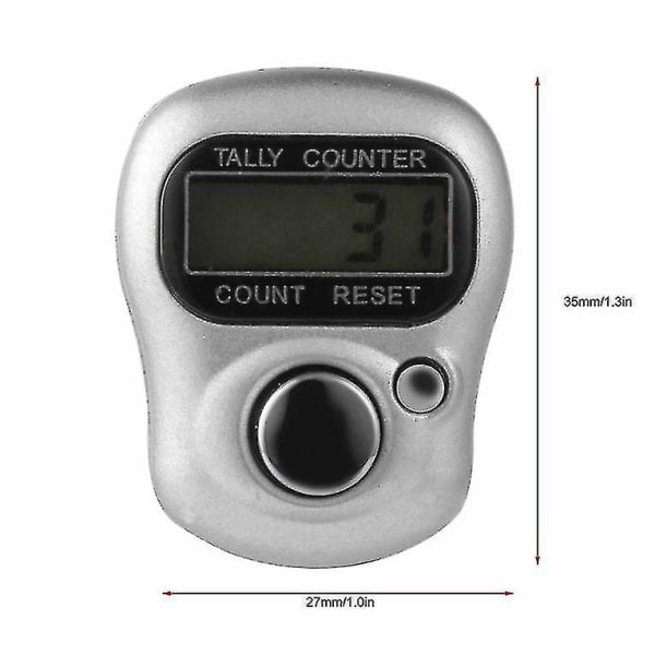 Mini 5-siffrig LCD Elektronisk Digital Golf Finger Handhållen Ring Tally Counter