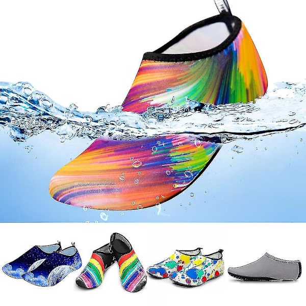 Unisex vannsko svømming dykking sokker sommer aqua strand sandal flat sko sjøkanten sklisikker sneaker sokker tøffel Orange 30-31 XS