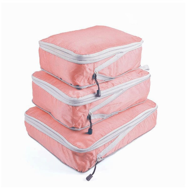 Komprimerbare pakkekuber Sammenleggbar vanntett koffert Pink