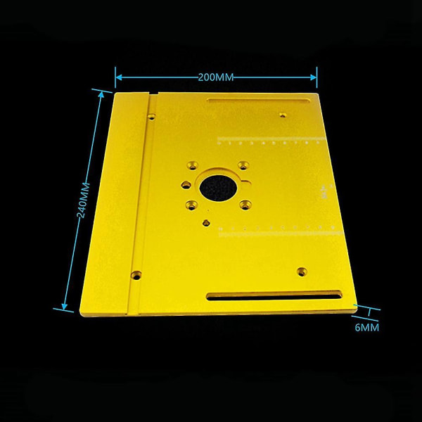 Routerbord-innsettingsplate for trebenker, bordsag, aluminiums profilgjerde, skyvebrakett