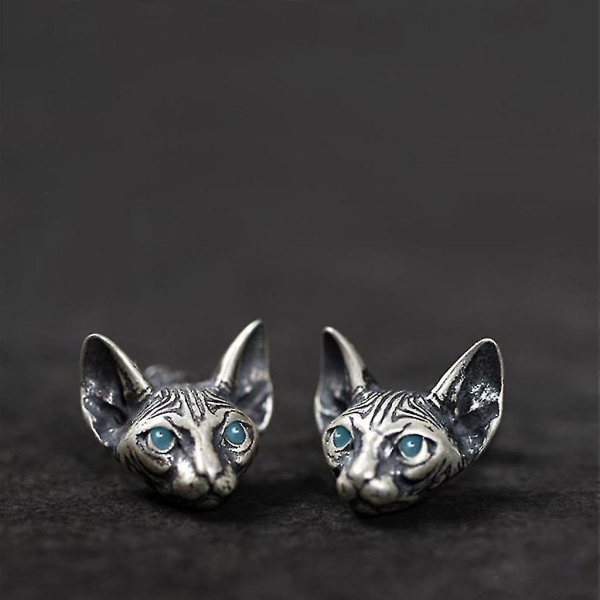 1 par Vintage Sphink Cats Stud örhängen Hypoallergena Punk Cats örhängen presenter