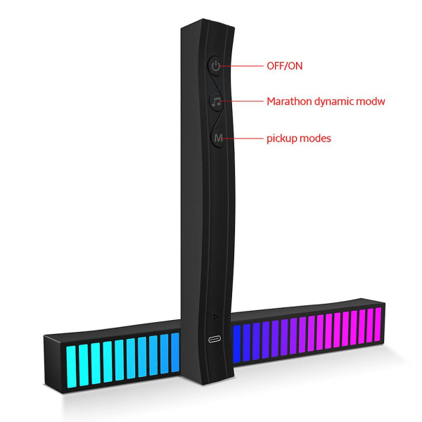 Äänireaktiivinen LED-valopalkki Rgb Värikäs sovellusohjaus Audio Musiikki Rytmi Dynaaminen nauhavalo autopeleihin PC-TV-huone