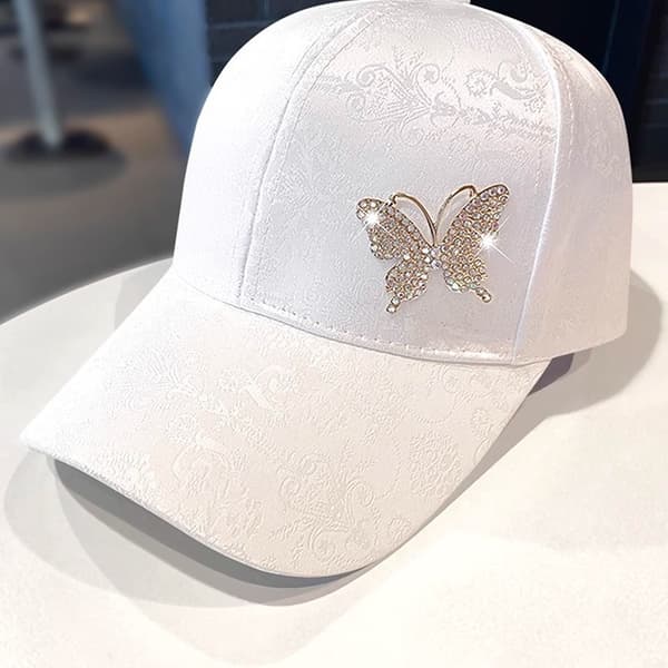 Strassfjäril Baseballkeps Dam Vår Sommar Mångsidig Solhatt Spetsmönstrad Baseballkeps