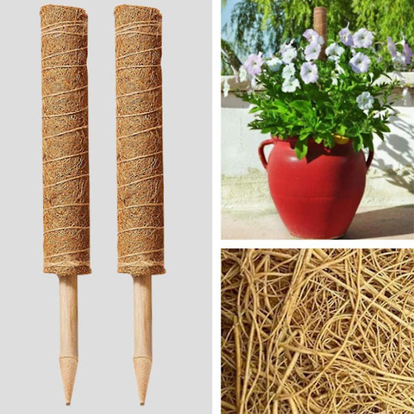 2 stk. 11,8'' mosstokke plantestokstøtte til klatreplanter Coco Coir Totem-pinde til potteplanter til at vokse opad