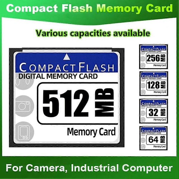 3 st 512MB Compact Flash-minneskort för kamera, reklammaskin, industriell dator