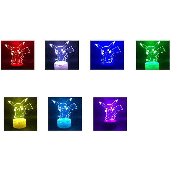 Wekity Fnaf 3d optisk illusionslampa, Five Night At Fre-ddy's lampa söt nattlampa fjärrkontroll 7 färger byter sovrumsdekor för barn pojke