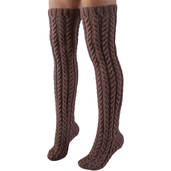 Kvinner lårhøye sokker - benvarmere sokker, støvler over knehøye sokker kabelstrikk