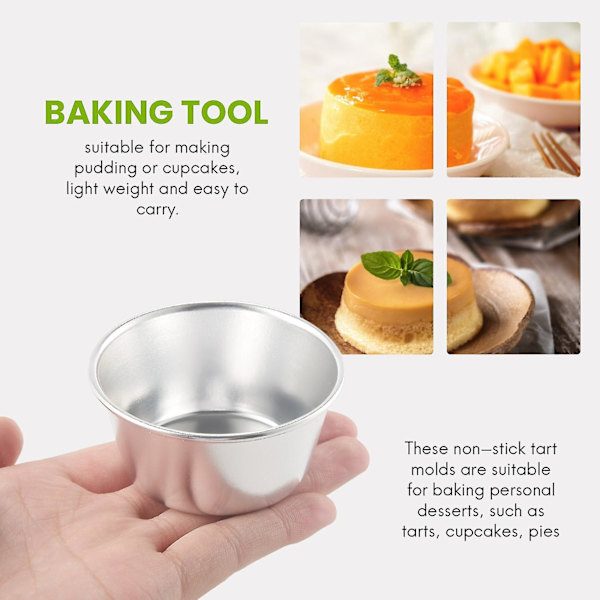 10 stk. buddingkop mini chokoladekage cookie buddingform rund non-stick æg tærteform bagning