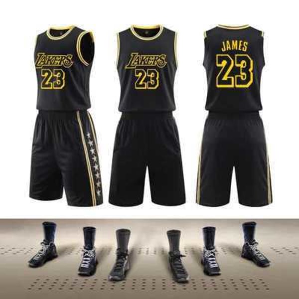 #23 Lebron James Basketbolldräkt Set Lakers Ungdomströja Ny Produkt Children (110-120cm)