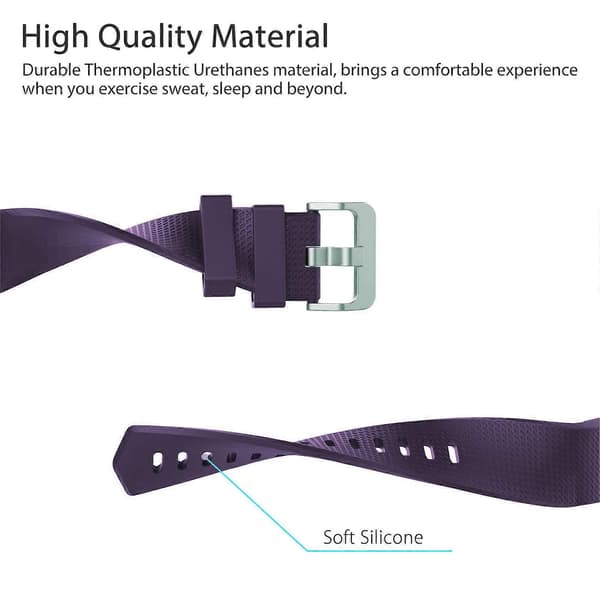 Justerbart silikonearmbånd med metalspænde til Fitbit Charge 2