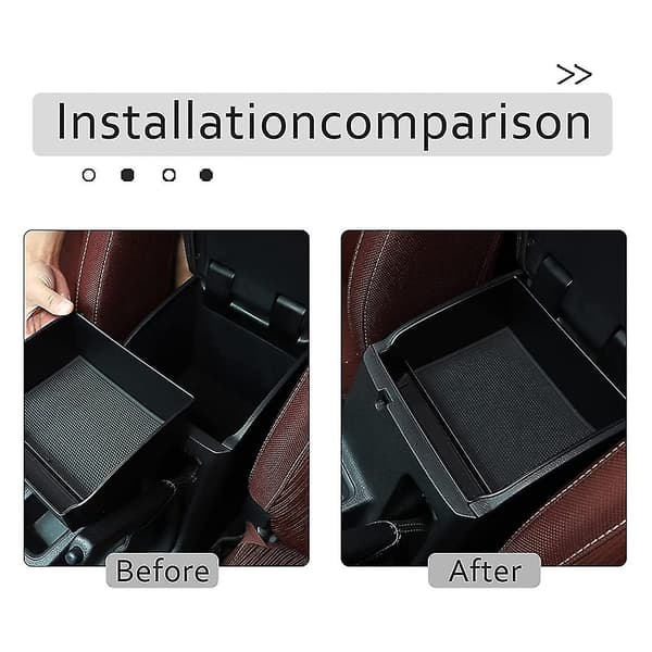 Til 2015-2021 Center Console Organizer Bakke Armlæn Opbevaringsboks Indsæt Holder Tilbehør Sort