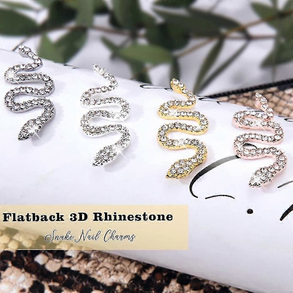 Neglepynt Slange Neglekunst Pynt 3D Negl Rhinestones for Neglekunst Tilbehør
