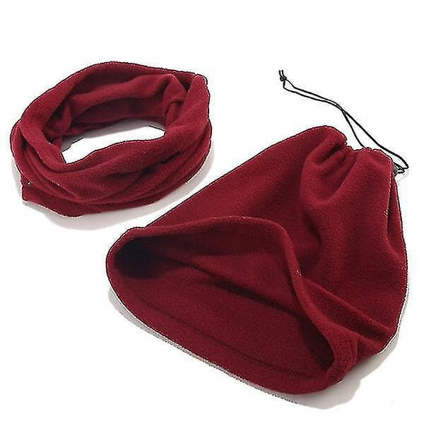 2 i 1 Efterårs Hue Bonnet Blød Varm Fleece Hat Kaffe