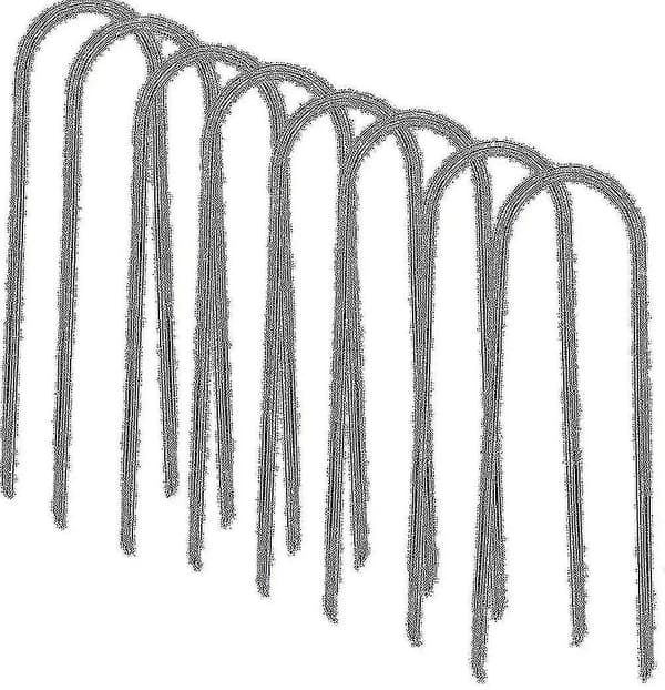 Trampolineplugger, kraftige teltplugger, galvaniserte U-ankre, 8 stk.