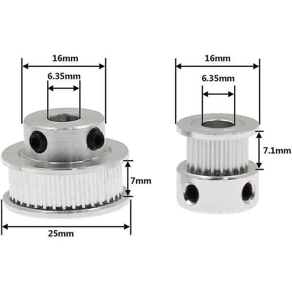 4 set Gt2 kuggremsspännhjul aluminium synkront hjul