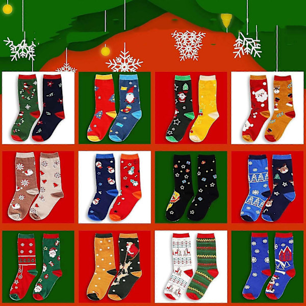 Adventskalender 2024 Barn 2024 Julstrumpor Ankomstkalender Julnedräkningstrumpor Present Ankomstkalender Stickade Julstrumpor