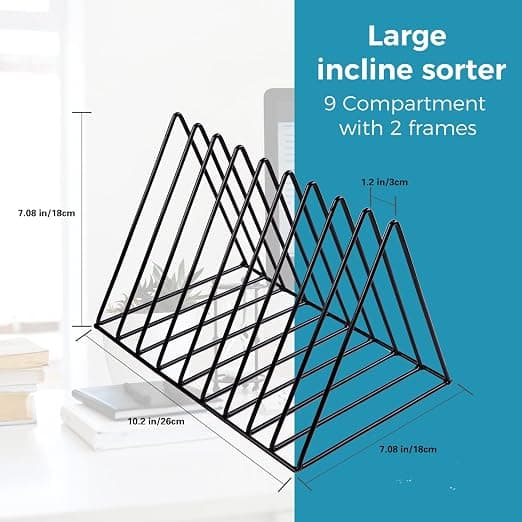Paper Organizer for Desk - 2 Pack Office Organization Vertical File Fo