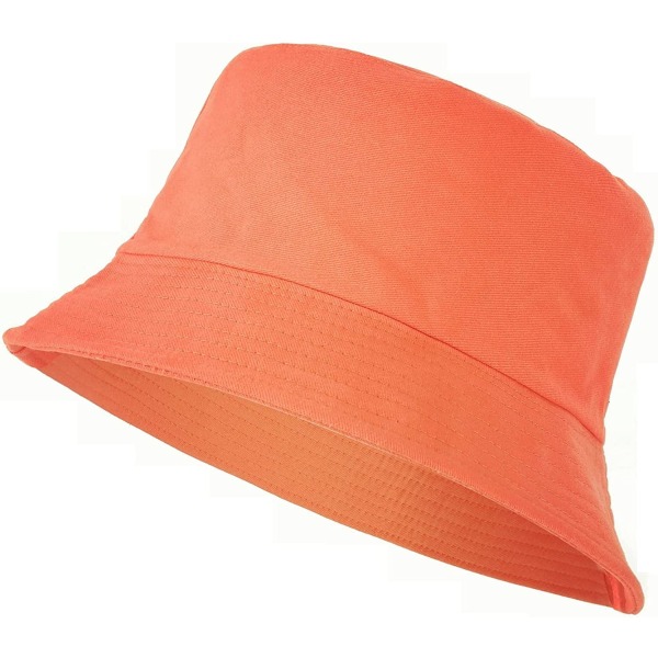 Bucket Hat Unisex Solhatt Ensfarget Menn Kvinner (Oransje) orange