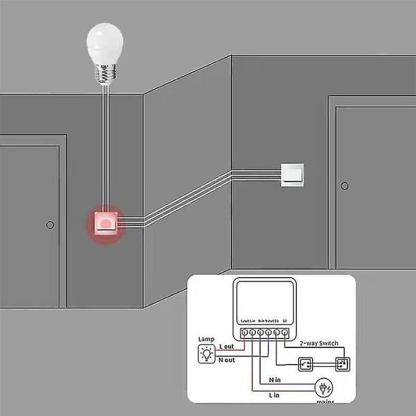 10a Tuya Wifi Mini Smart Light Switch Diy 2 Way Remote Contr