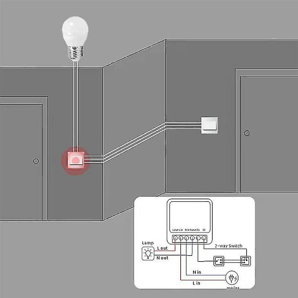 10a Tuya Wifi Mini Smart Ljusströmbrytare Diy 2 Vägs Fjärrkontroll