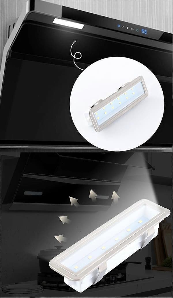 2-delt rektangulær emhættelys panel 15W 120mm 12V DC 230V ventilationspære køkkenfilterlampe 20W halogenækvivalent